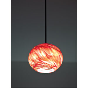 Rose 1 Light 8 inch Silver Pendant Ceiling Light in Red Hot, 33