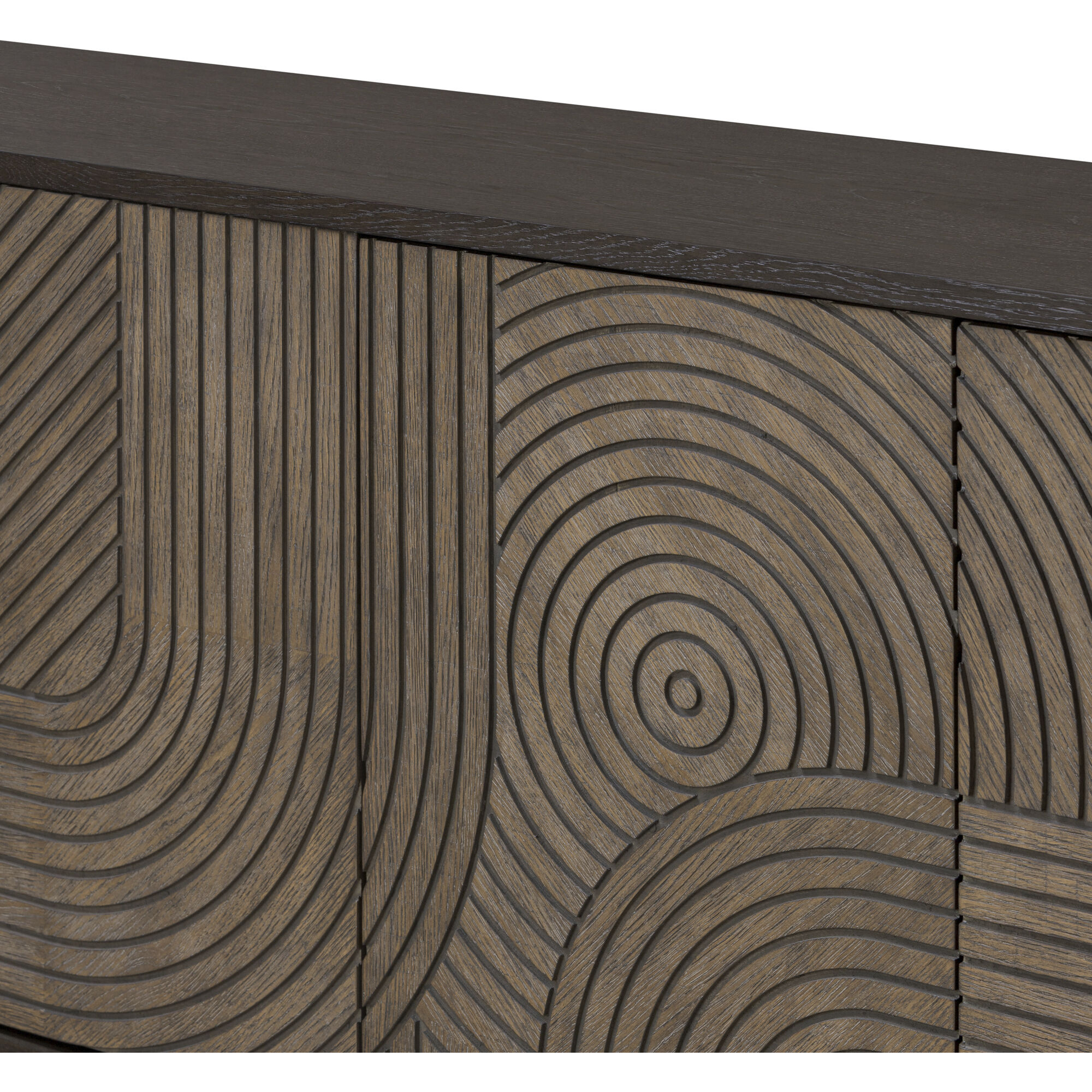 Kalen 78 inch Aged Barrel with Dark Brown Oak Credenza