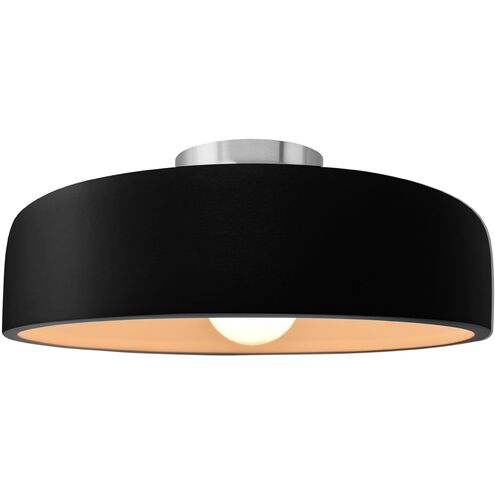Radiance LED 13 inch Carbon Matte Black and Brushed Nickel Semi Flush Ceiling Light