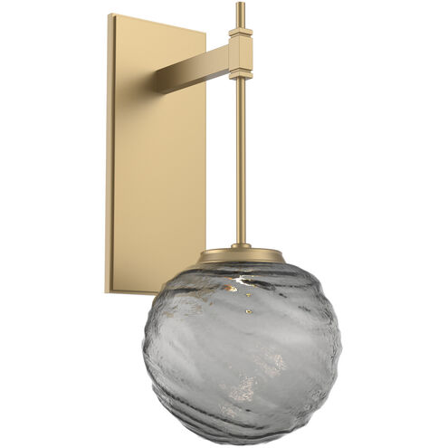 Gaia LED 8 inch Gilded Brass Tempo Sconce Wall Light in 3000K LED, Smoke, Medium