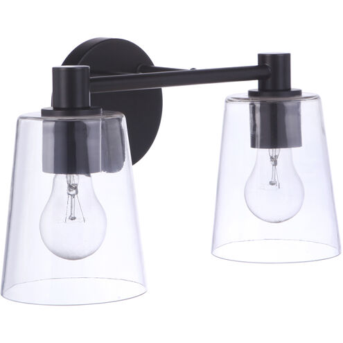 Emilio 2 Light 15 inch Flat Black Vanity Light Wall Light