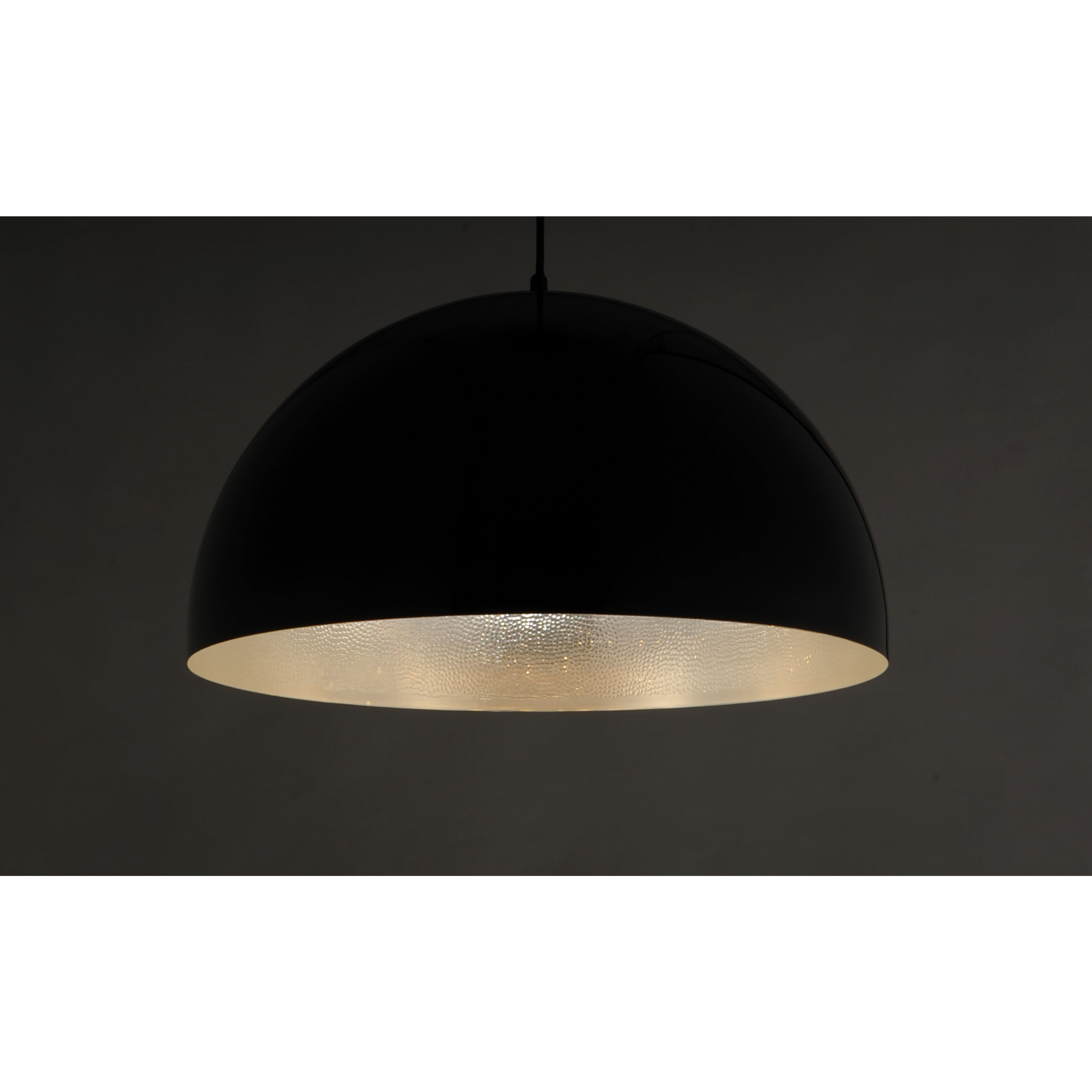 Hemisphere LED 24 inch Gloss Black and Aluminum Single Pendant Ceiling Light