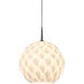 Sirena 1 Light 7.9 inch Matte Chrome Pendant Ceiling Light in White Glass
