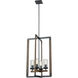 Okanagan 4 Light 18 inch Buffed Nickel and Barnwood Foyer Ceiling Light