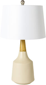 Kent 27.25 inch 100 watt Cream and Wood Table Lamp Portable Light