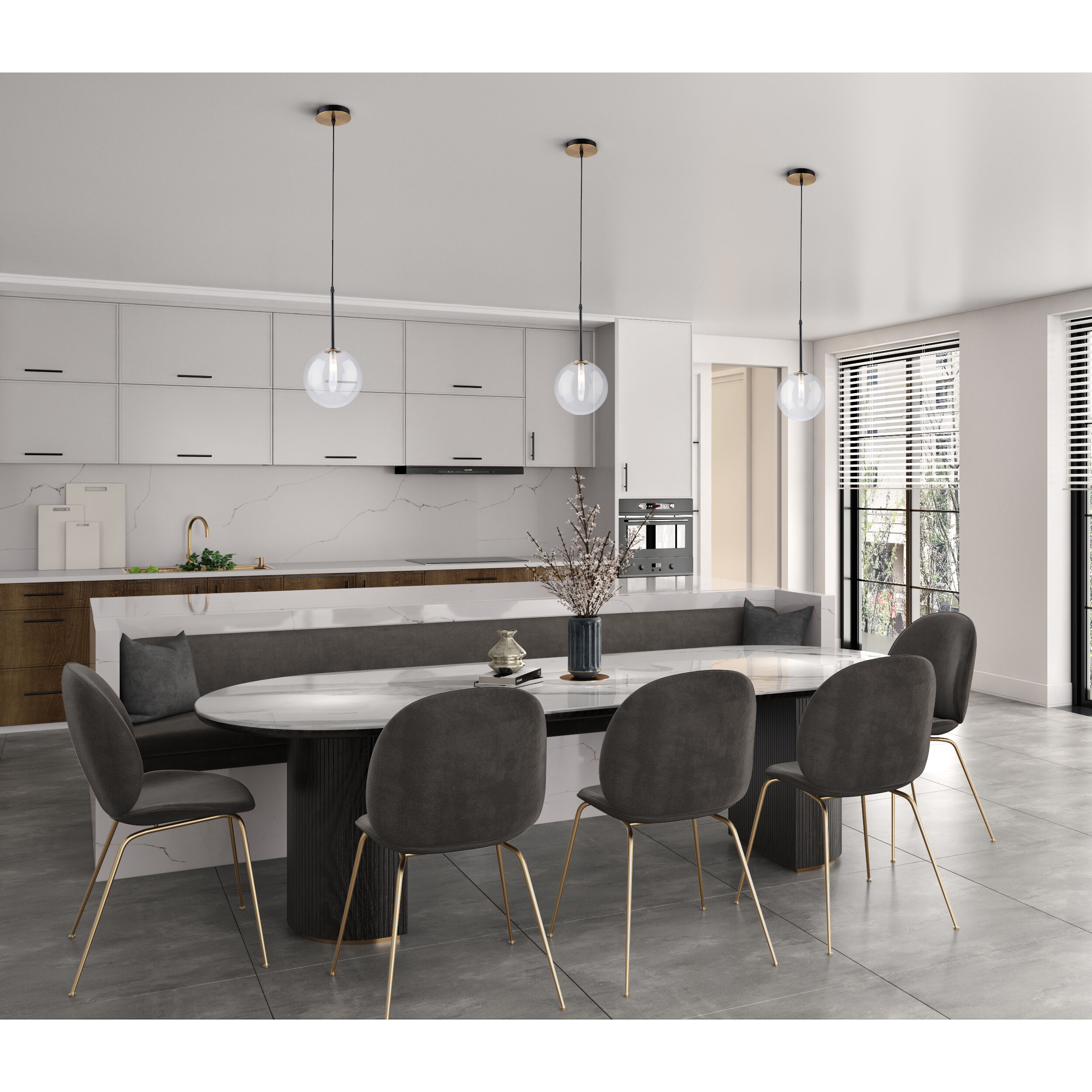 Aurelia 1 Light 8 inch Matte Black and Brass Pendant Ceiling Light