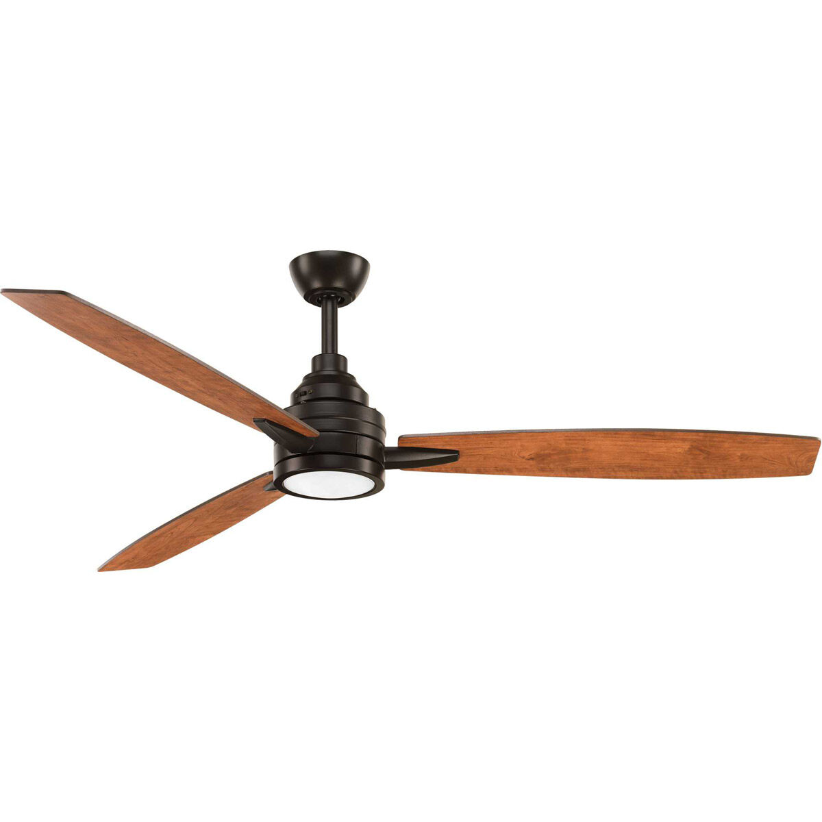 Effort 60 inch Antique Bronze with Walnut/Cherry Blades Ceiling Fan, Progress LED