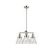 Franklin Restoration Small Cone 3 Light 19 inch Polished Nickel Chandelier Ceiling Light in Clear Glass, Franklin Restoration