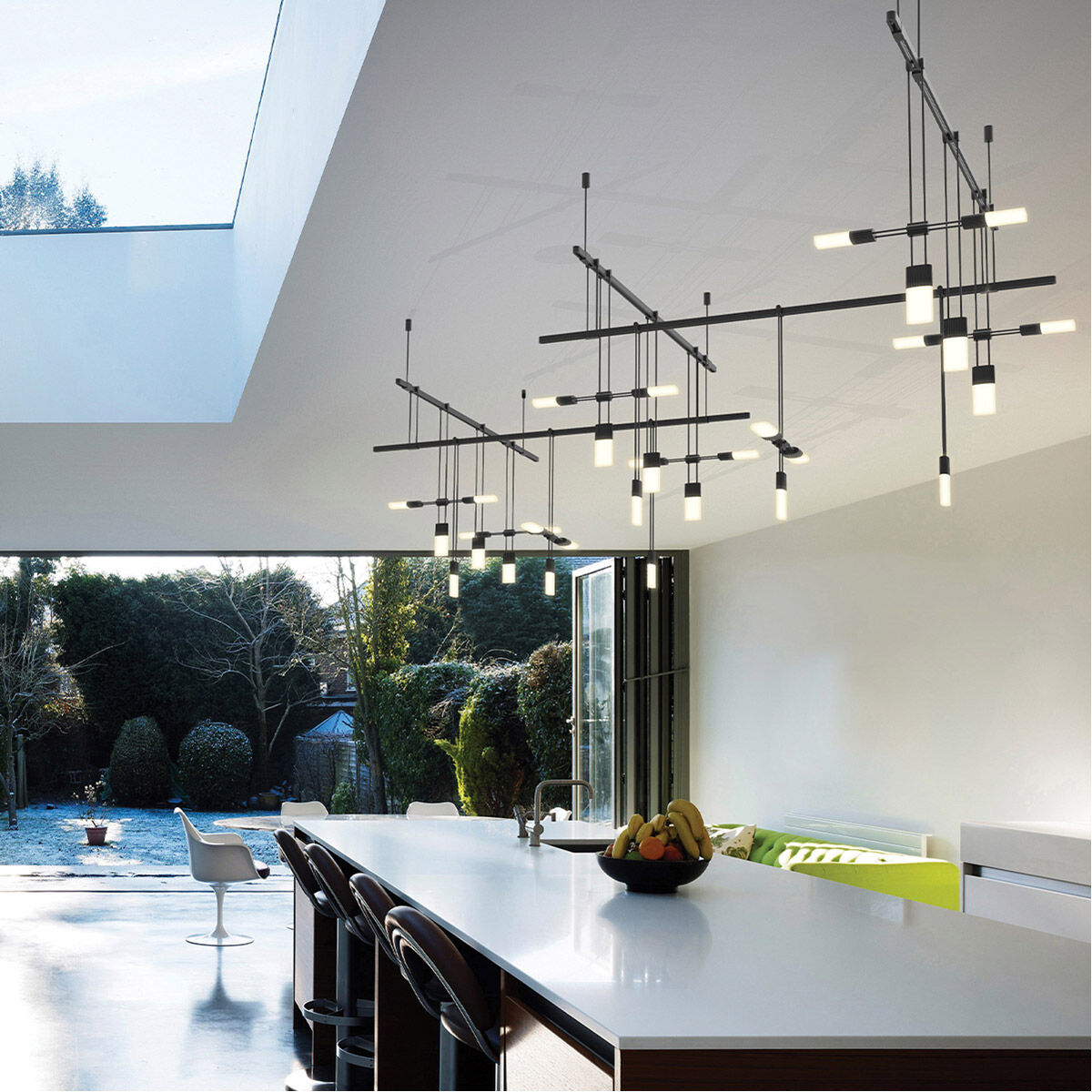 Suspenders LED 106 inch Satin Black Pendant Ceiling Light