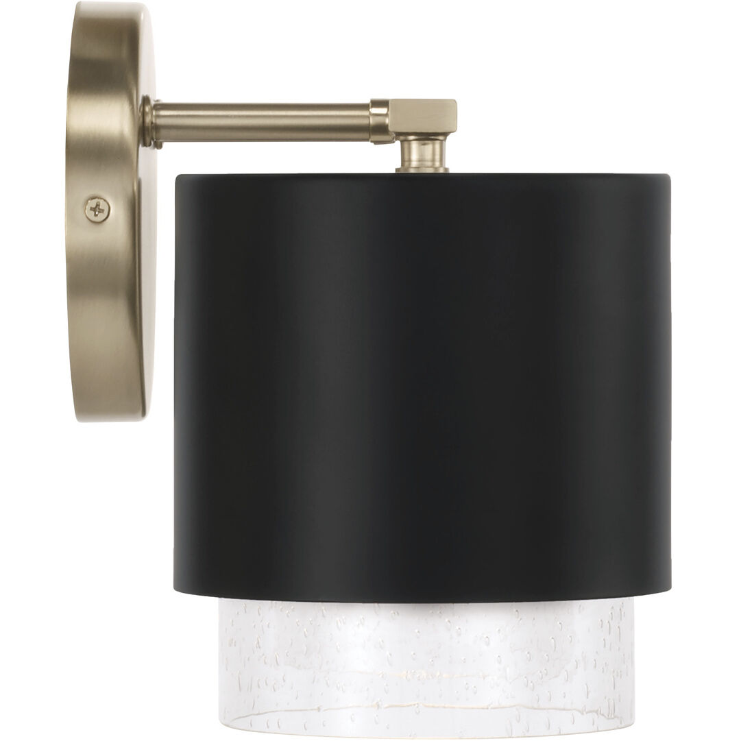 Weller 2 Light 15 inch Matte Brass and Black Vanity Light Wall Light
