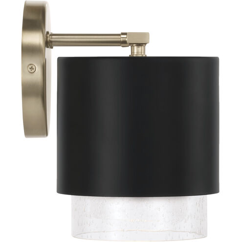 Weller 2 Light 15 inch Matte Brass and Black Vanity Light Wall Light