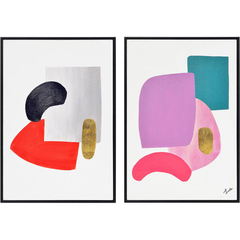 Everly Collage and Gold Leaf Canvas Art, Set of 2