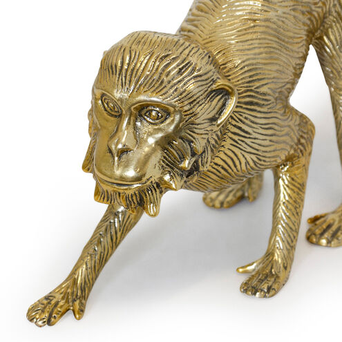 Prowling Monkey Brass Statue
