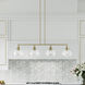 Glendon 4 Light 8.25 inch Antique Brass Large Linear Chandelier Ceiling Light