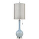 Quantum 37 inch 100 watt Blue with Clear and Polished Nickel Table Lamp Portable Light