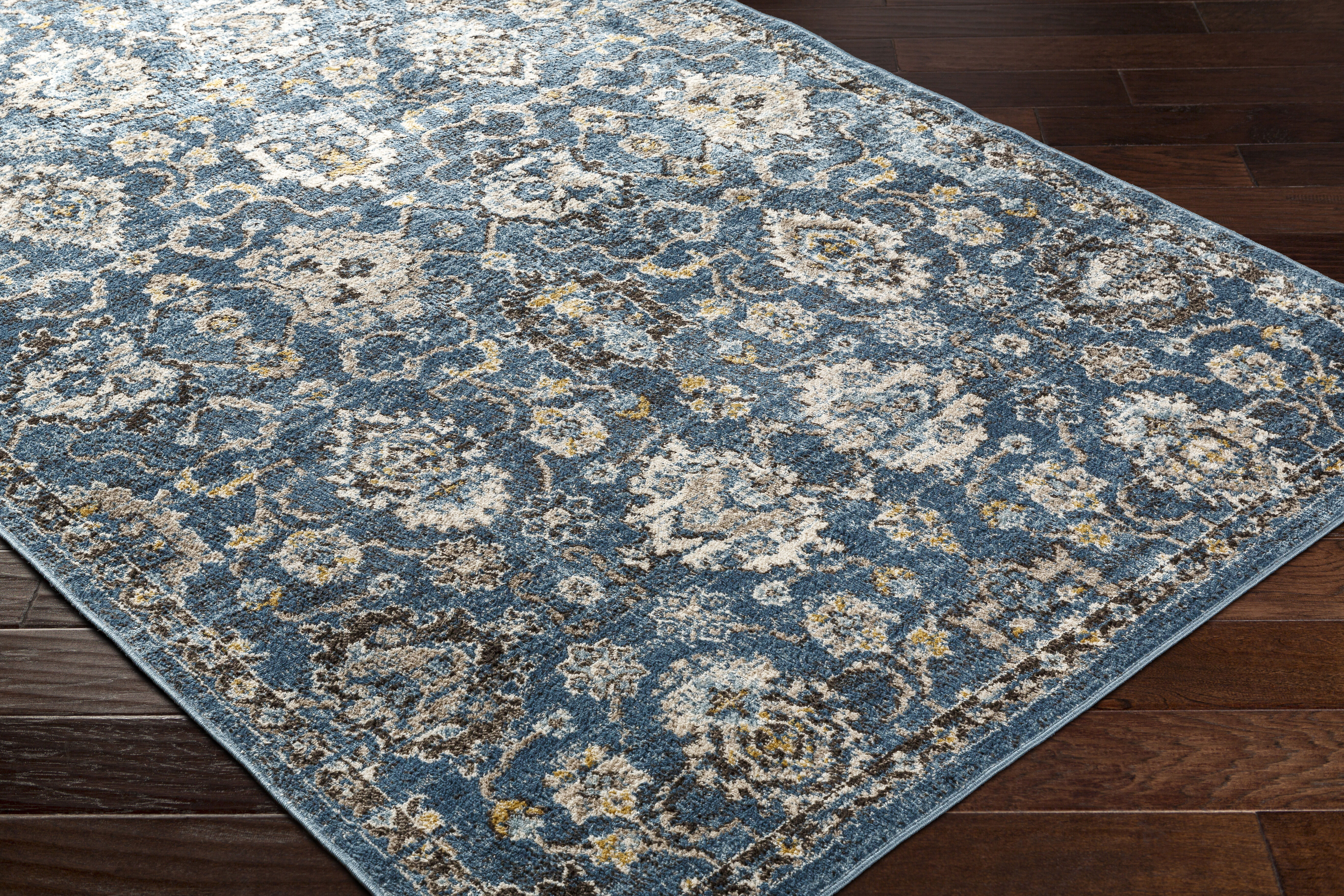 Pertek 84 X 63 inch Deep Teal Rug, Rectangle
