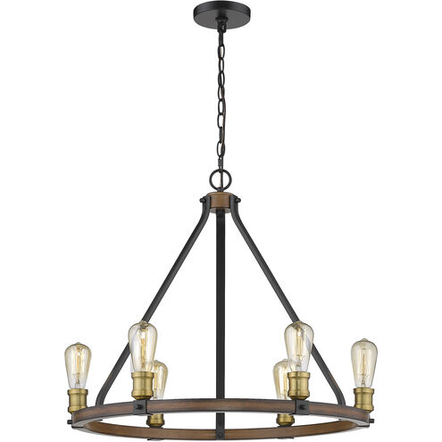Kirkland 6 Light 25 inch Rustic Mahogany Chandelier Ceiling Light