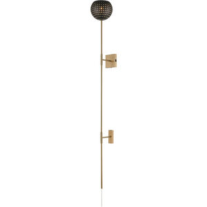 Scarab 1 Light 8 inch Black with Satin Brass Sconce Wall Light