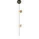 Scarab 1 Light 8 inch Black with Satin Brass Sconce Wall Light