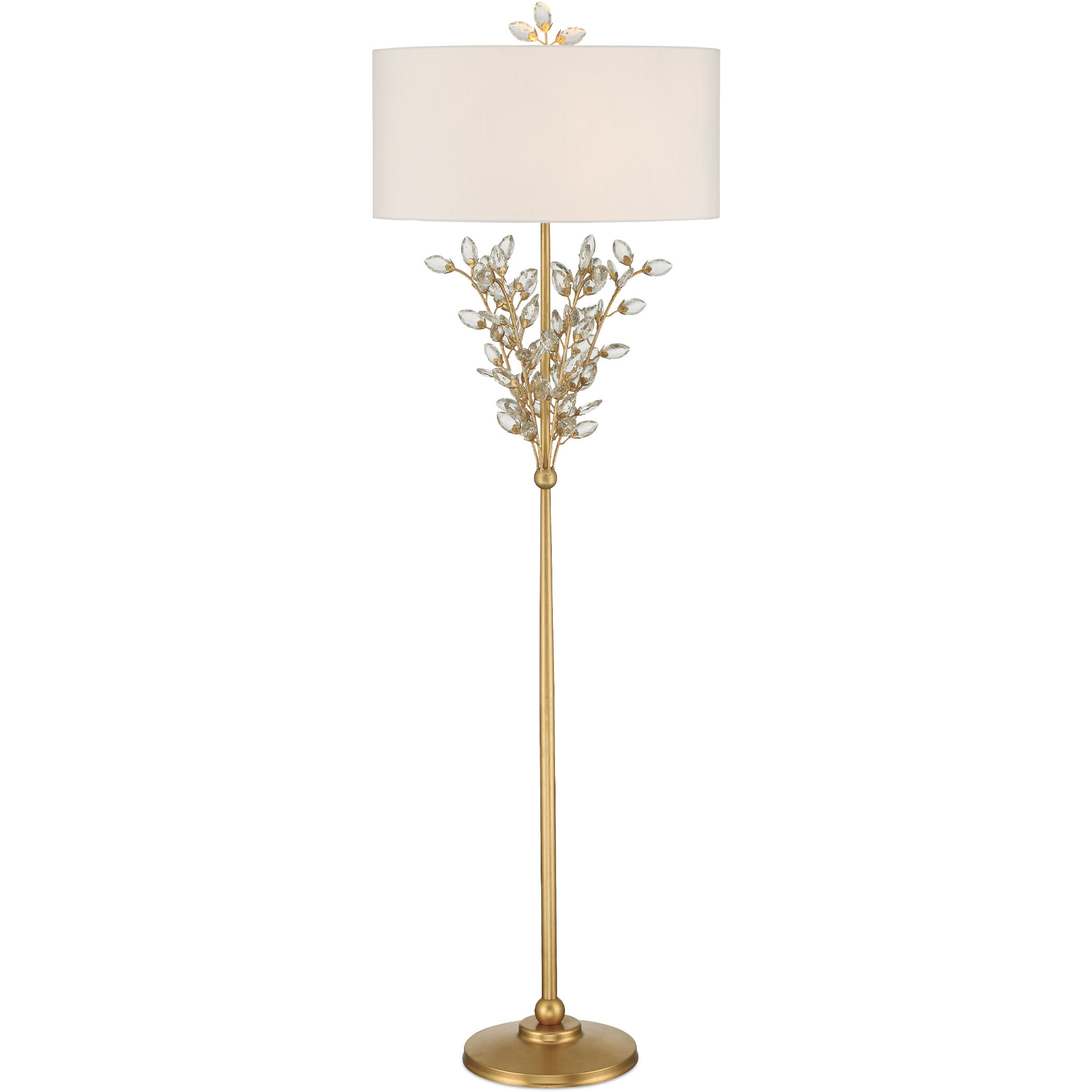 Forget-Me-Not 66 inch 100.00 watt Clear/Chinois Gold Leaf Floor Lamp Portable Light