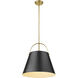 Z-Studio 1 Light 18 inch Matte Black and Heritage Brass Pendant Ceiling Light