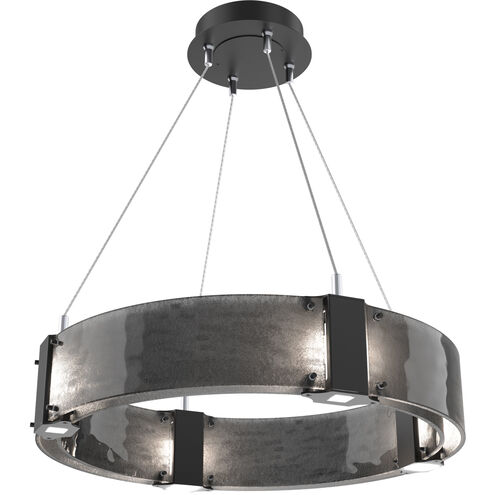 Parallel LED 23.9 inch Matte Black Chandelier Ceiling Light in Smoke Granite, 2700K LED, Ring