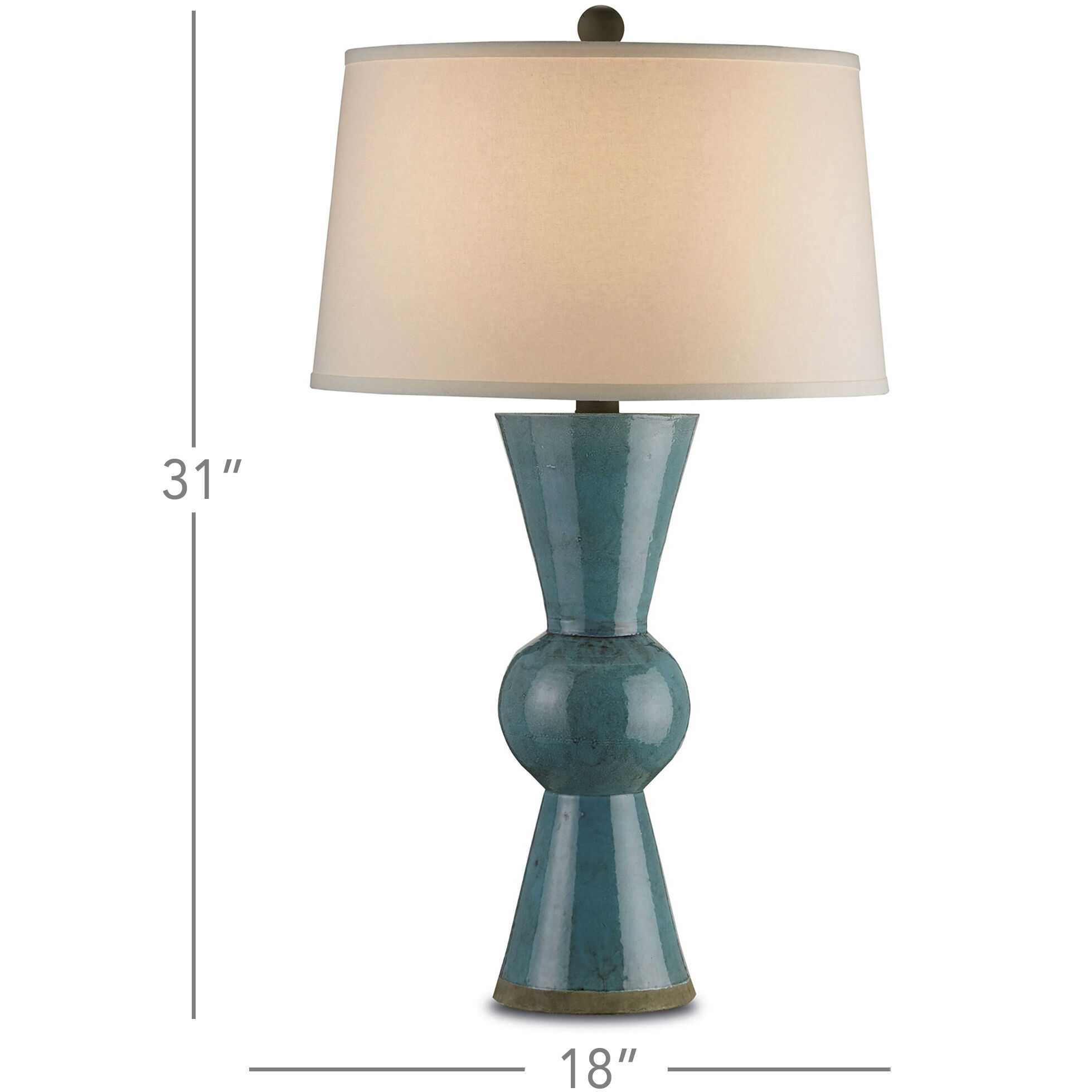 Upbeat 31 inch 150 watt Teal Table Lamp Portable Light