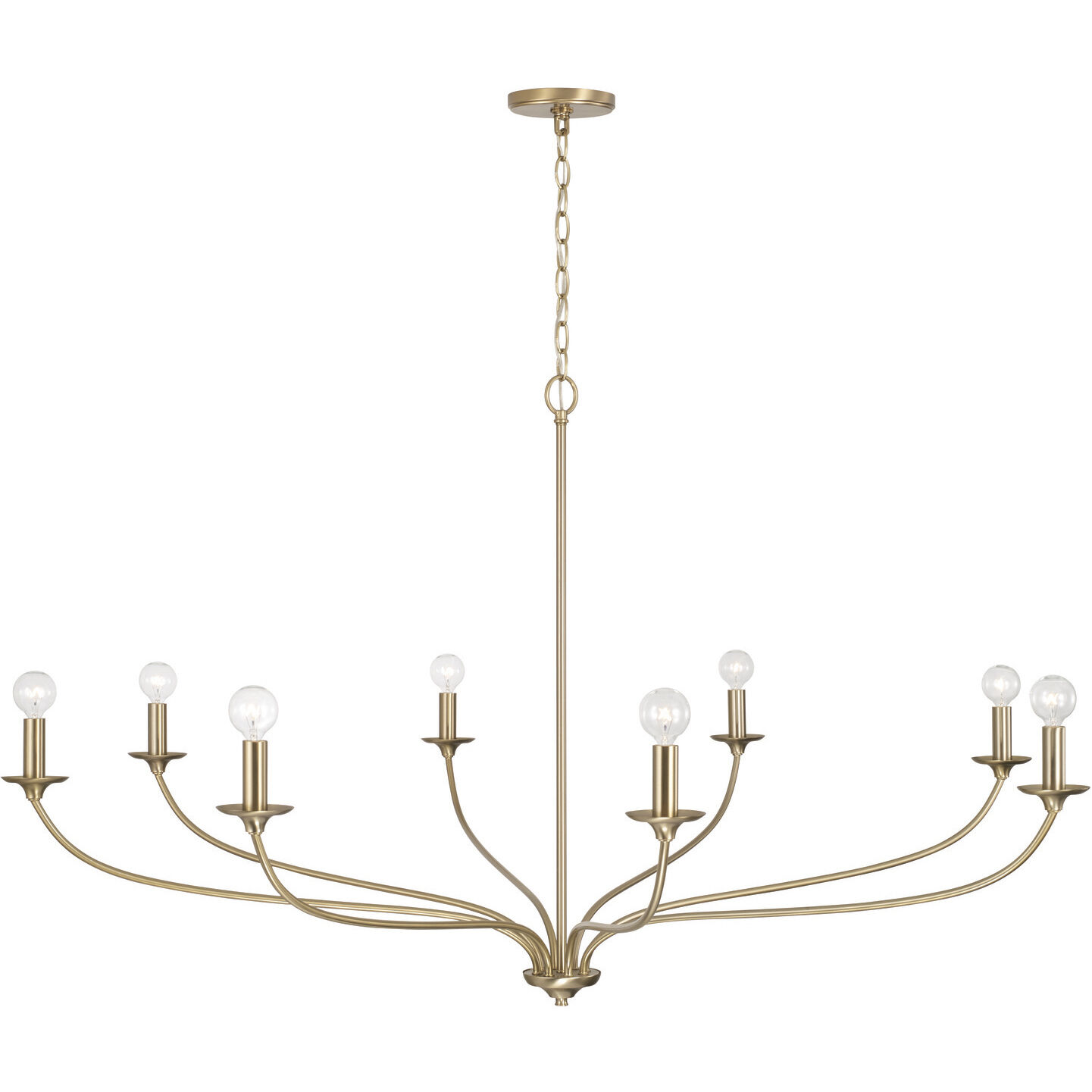 Dolan 8 Light 52 inch Matte Brass Chandelier Ceiling Light