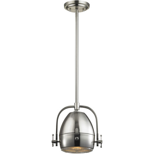 Urbano 1 Light 8 inch Brushed Nickel with Clear Mini Pendant Ceiling Light