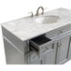 Park Avenue 48 X 35 inch Grey with Carrara White Marble Vanity Set in Gray