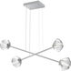 Mesa LED Classic Silver Linear Multi-Pendant Ceiling Light in 3000K LED, Clear, Double Moda