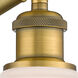 Ballston Ellery 1 Light 5.3 inch Brushed Brass Sconce Wall Light in White Glass