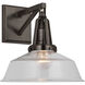 Chapman & Myers Layton LED 10 inch Bronze Sconce Wall Light in Clear Glass