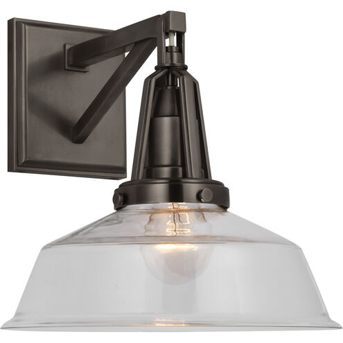 Chapman & Myers Layton LED 10 inch Bronze Sconce Wall Light in Clear Glass