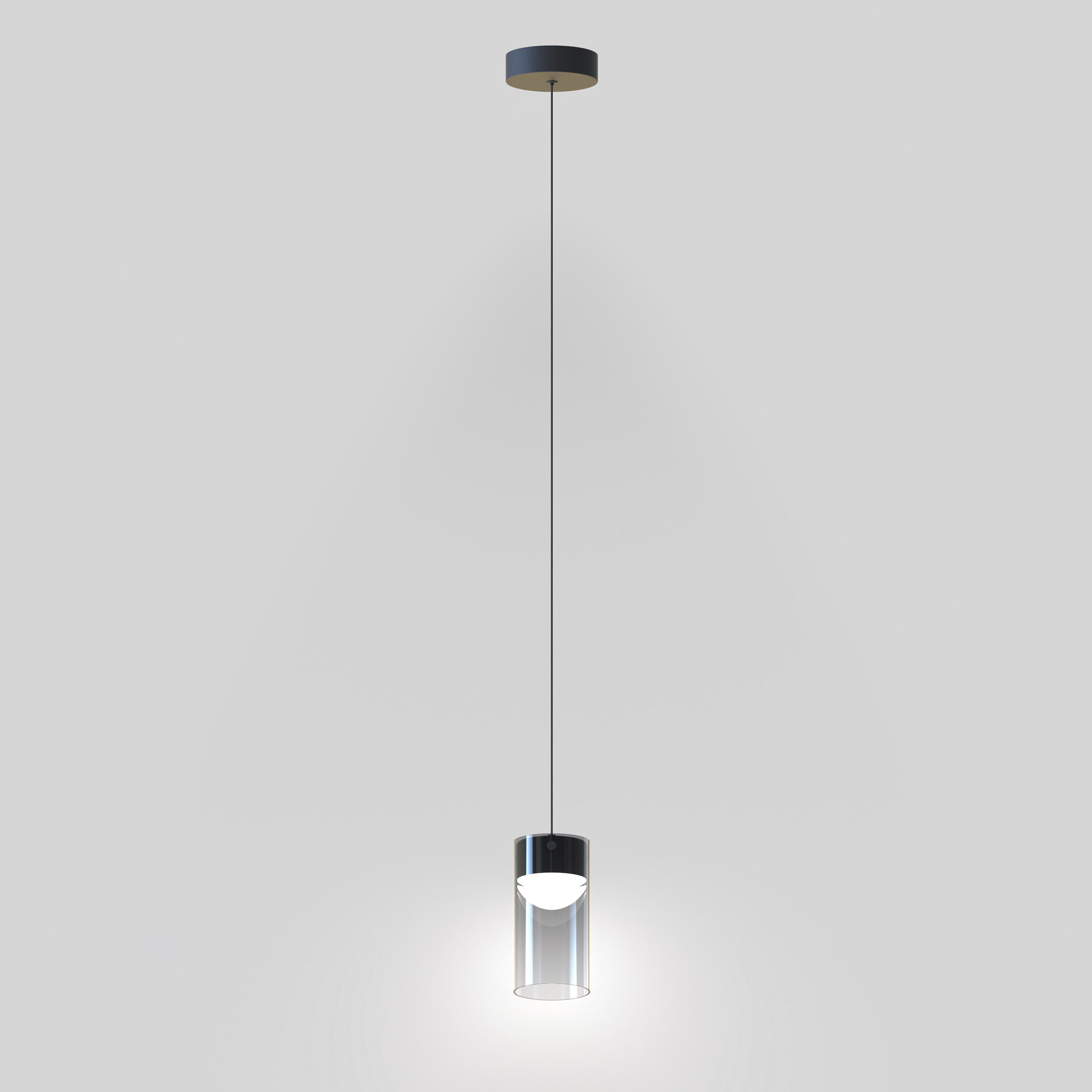 Highball LED 4 inch Gunmetal Mini Pendant Ceiling Light in Graduating Smoke