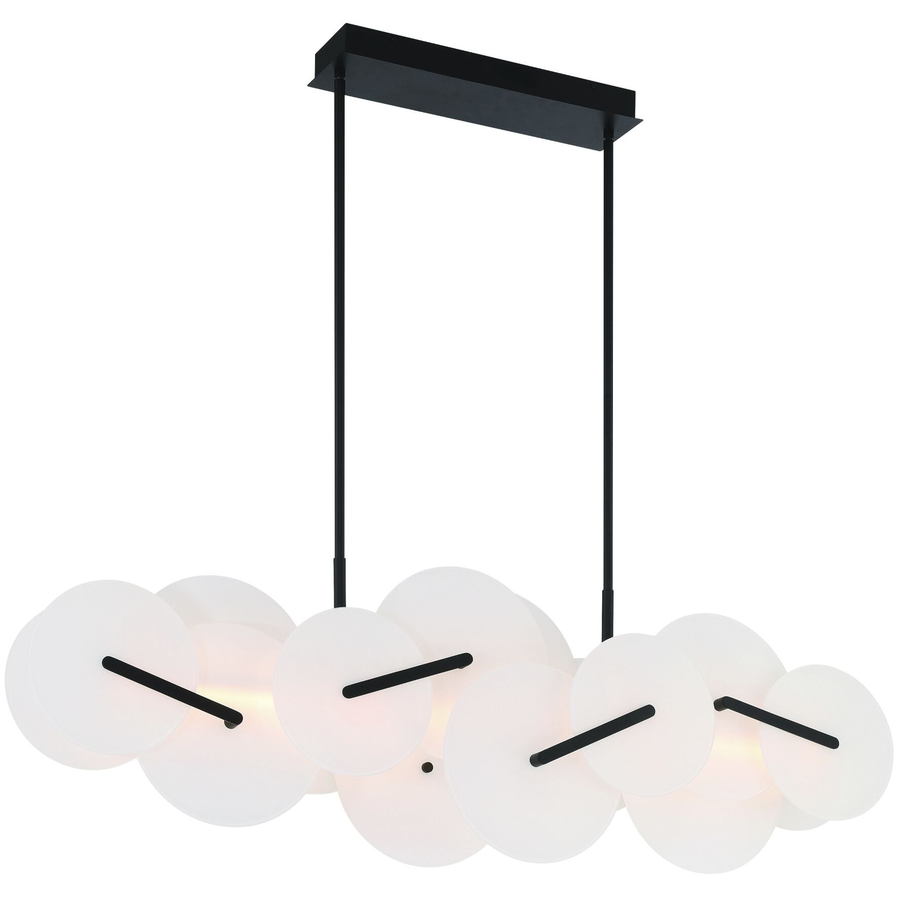 Nuvola Linear Chandelier Ceiling Light in Black
