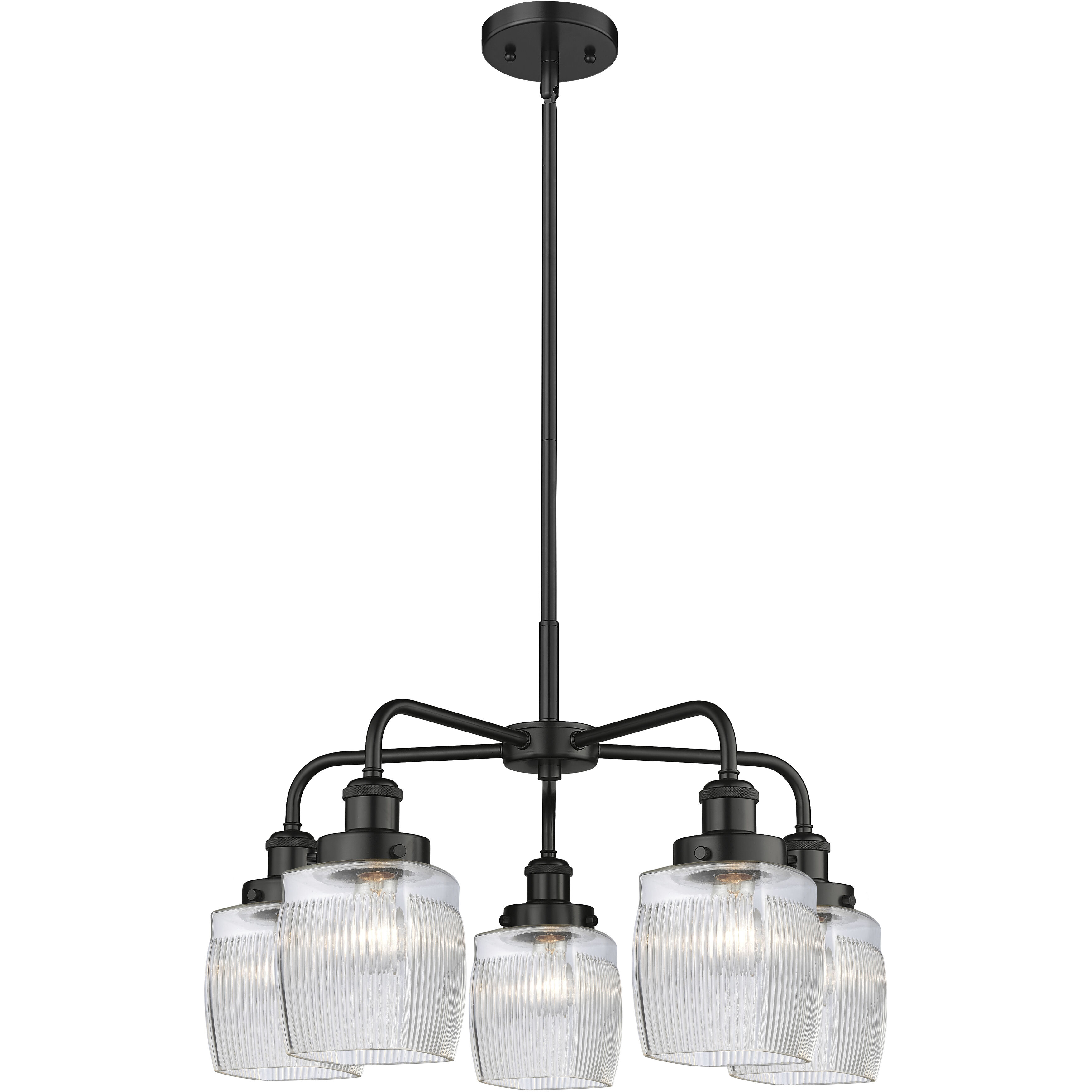 Colton 5 Light 23.5 inch Matte Black Chandelier Ceiling Light