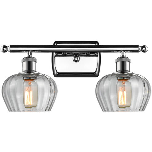 Ballston Fenton 2 Light 16 inch Polished Chrome Bath Vanity Light Wall Light in Clear Glass, Ballston