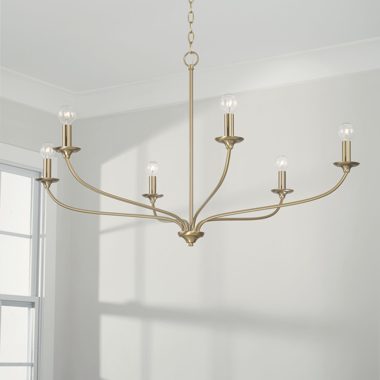 Dolan 6 Light 39.75 inch Matte Brass Chandelier Ceiling Light