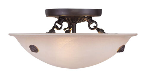 Oasis 3 Light 12 inch Bronze Semi-Flush Mount Ceiling Light