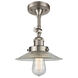 Franklin Restoration Halophane LED 8.5 inch Brushed Satin Nickel Sconce Wall Light in Clear Halophane Glass, Franklin Restoration