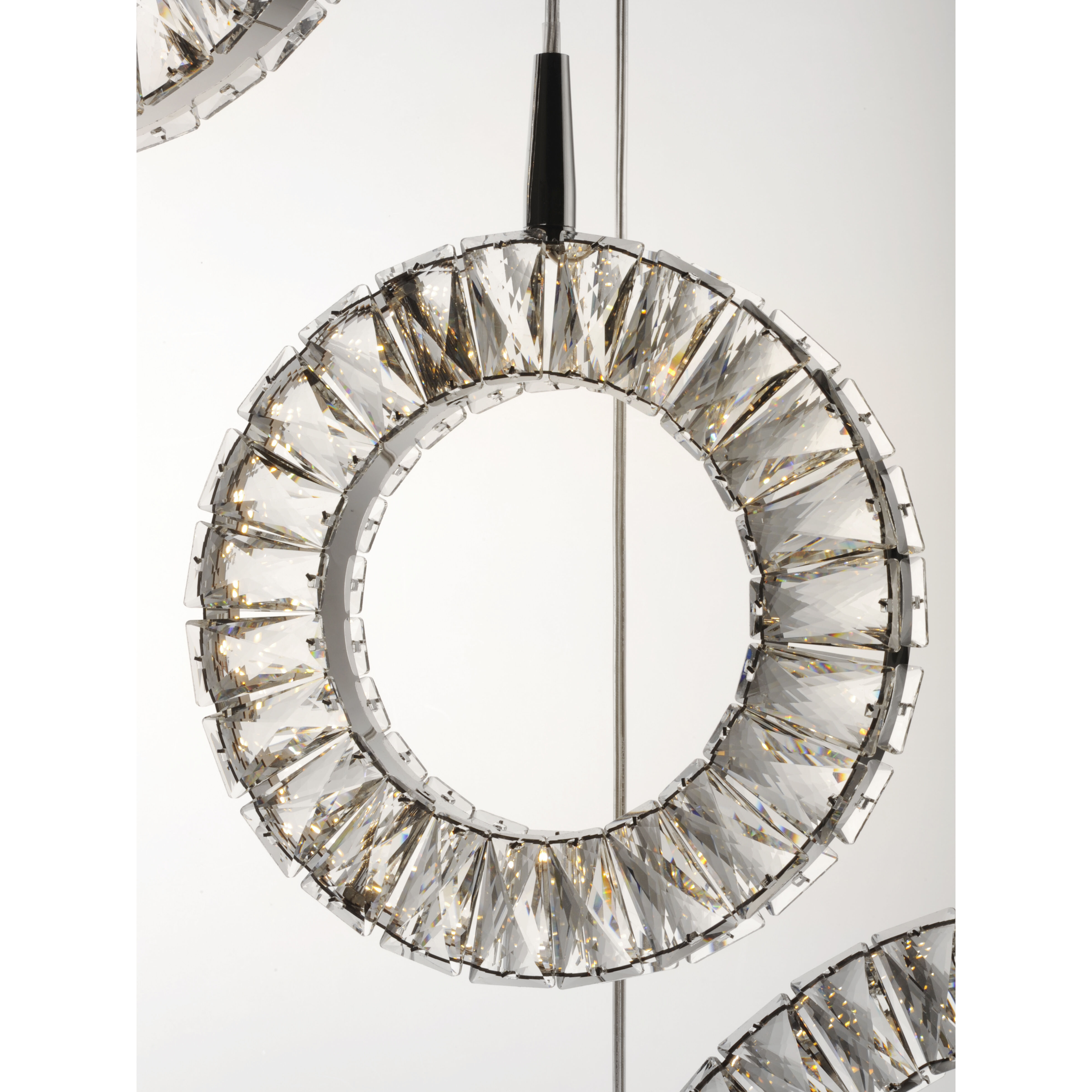 Charm LED 23.75 inch Polished Chrome Multi-Light Pendant Ceiling Light