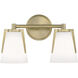 Allure 2 Light 13.75 inch Antique Brass Vanity Light Wall Light