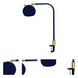 Aria 20 inch Navy Blue and Satin Brass Clip-On Table Lamp Portable Light