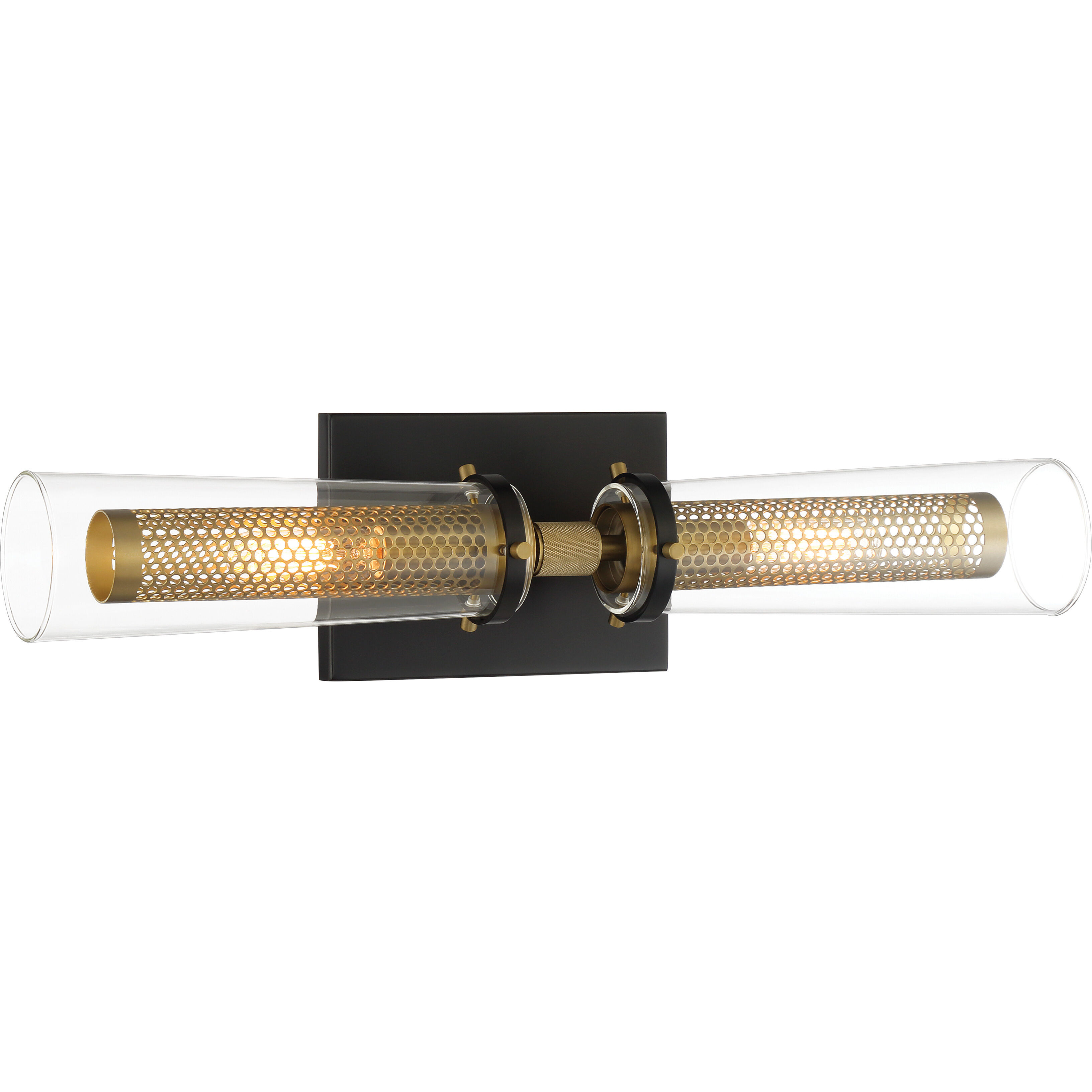 Emmerham 2 Light 20.25 inch Coal and Soft Brass Bath Vanity Wall Light in Coal/Soft Brass