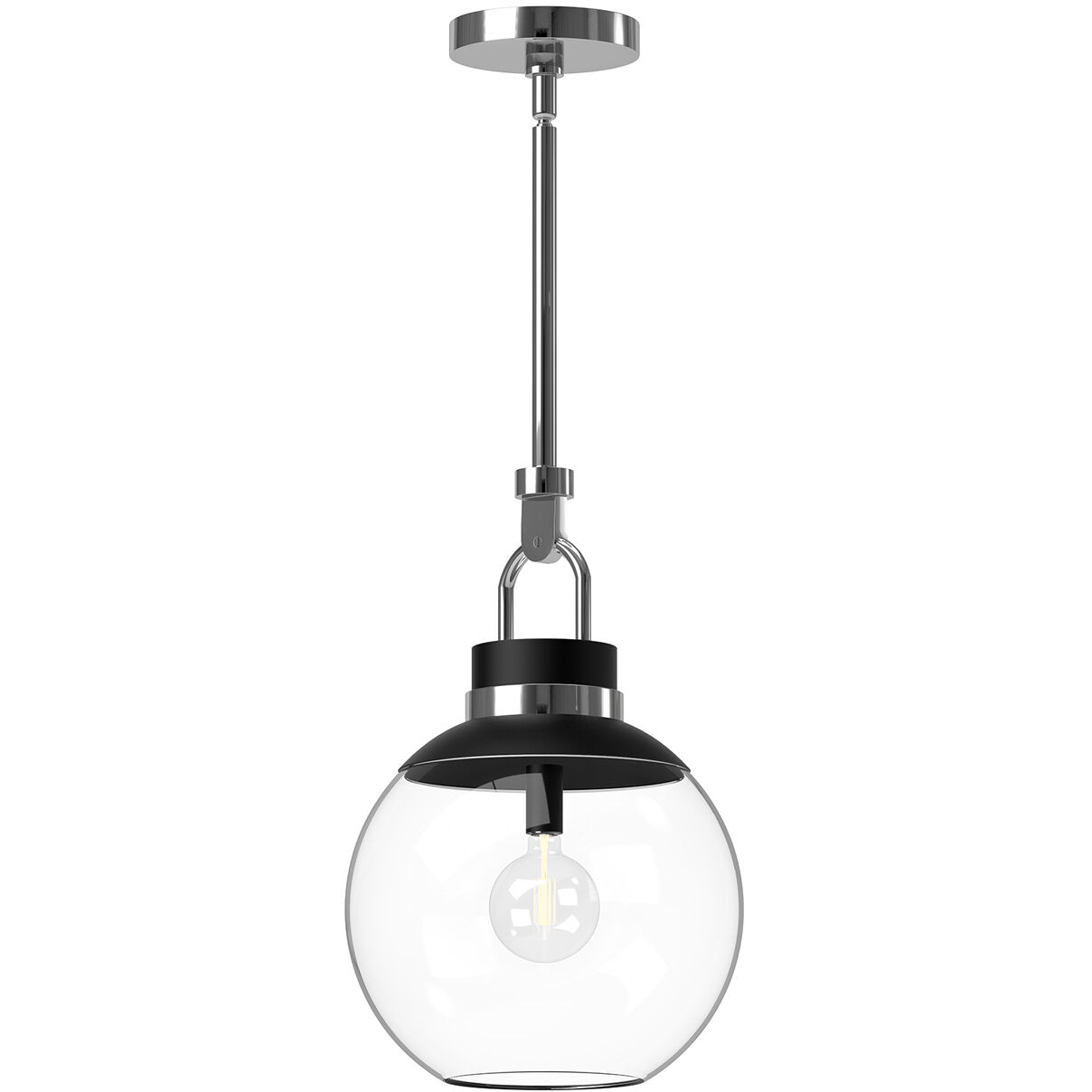 Alora Mood Copperfield 1 Light 11.88 inch Chrome/Clear Glass Pendant Ceiling Light