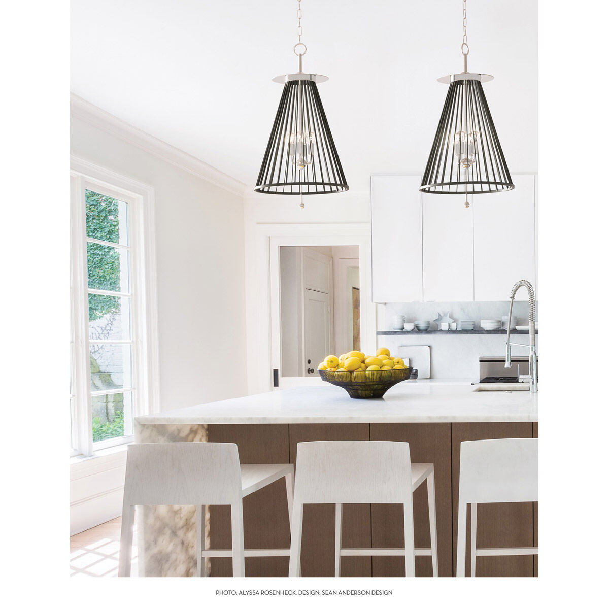 Cagney 3 Light 14 inch Polished Nickel / Black Pendant Ceiling Light