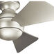 Sola 34 inch Brushed Nickel with Silver Blades Ceiling Fan