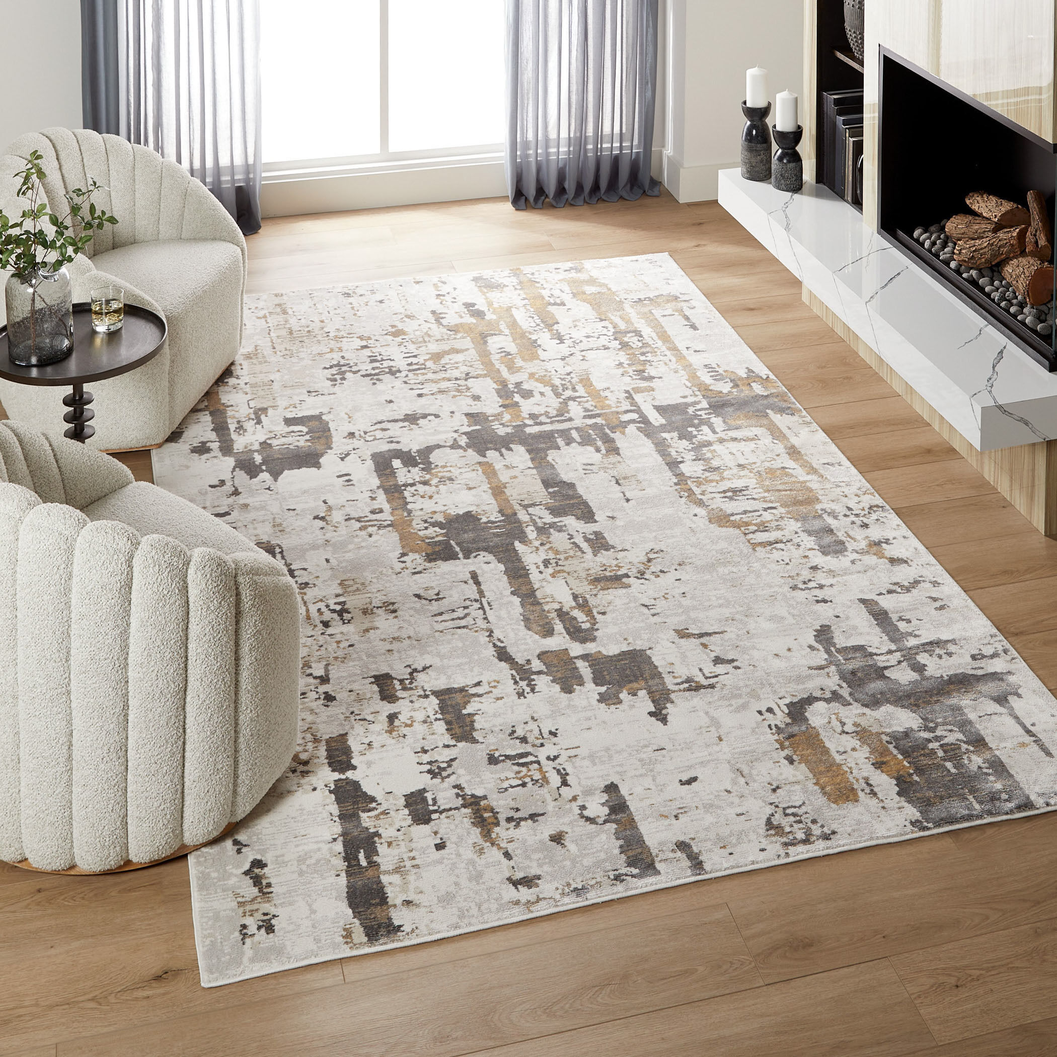 Veleka 114 X 79 inch Earth Tones Rug in 6 x 9