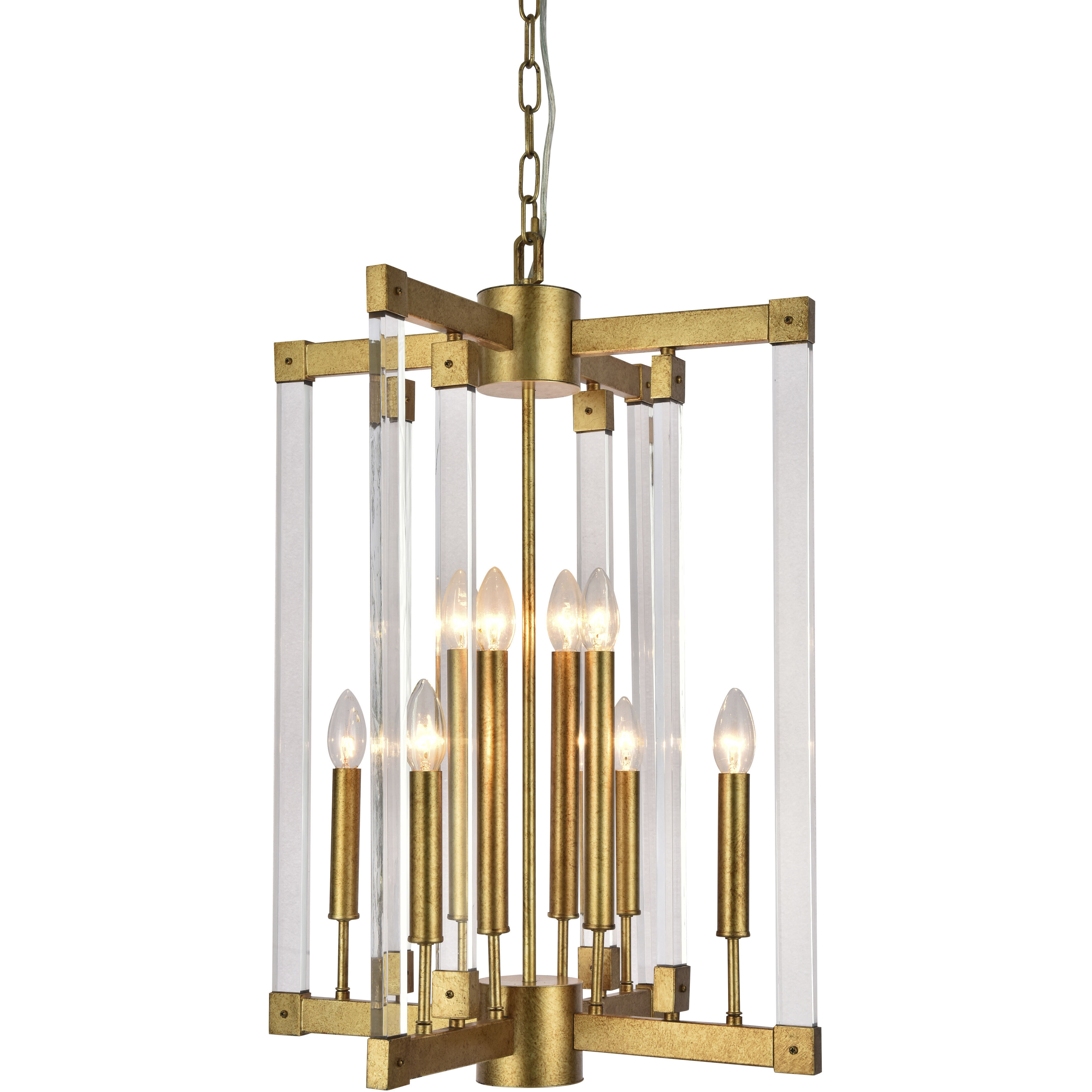Canada 8 Light 20 inch Antique Gold Chandelier Ceiling Light